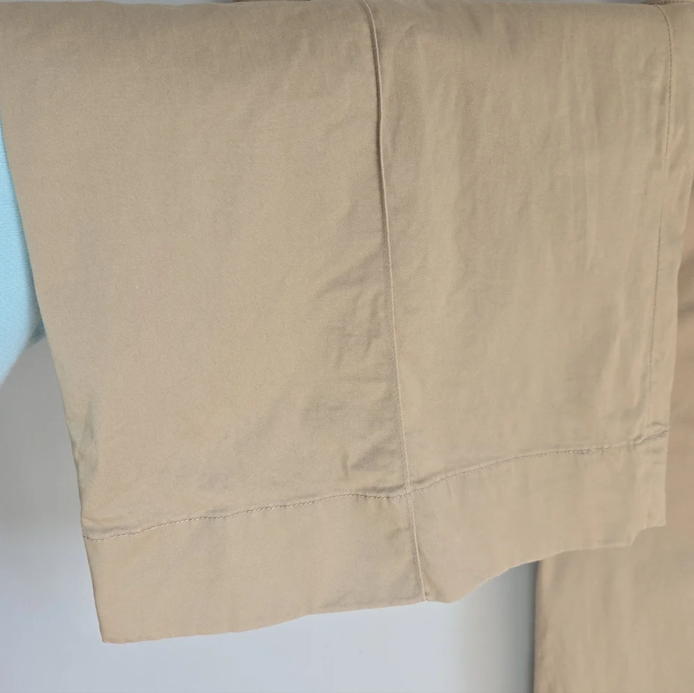 RALPH LAUREN Tan Wide Leg Cotton Trousers with Belt - Picture 10 of 11